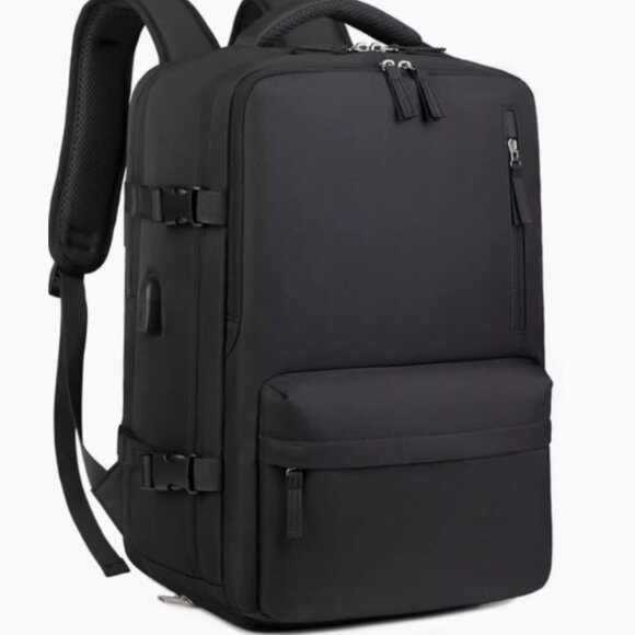 New! Last! Travel laptop Backpack For Men & Women, Carry On Backpack BLACK - Picture 2 of 8